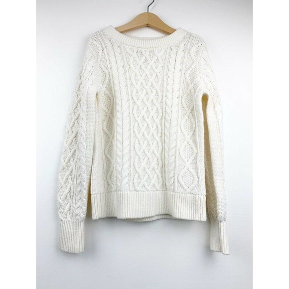 Gap Girls Pullover Sweater White Cable Knit M - Picture 2 of 7